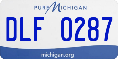 MI license plate DLF0287