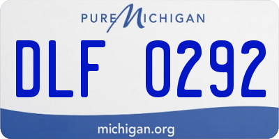 MI license plate DLF0292
