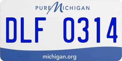 MI license plate DLF0314