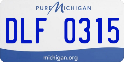 MI license plate DLF0315