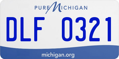 MI license plate DLF0321