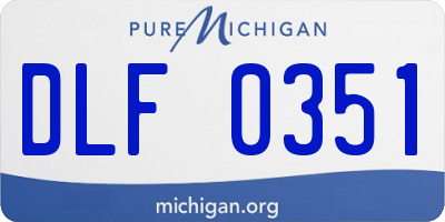 MI license plate DLF0351