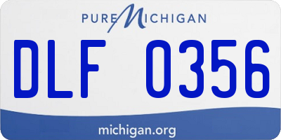 MI license plate DLF0356