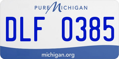 MI license plate DLF0385