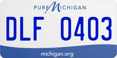 MI license plate DLF0403