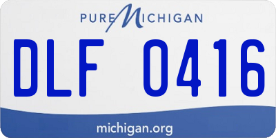 MI license plate DLF0416