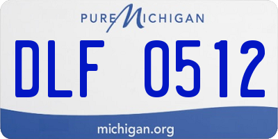 MI license plate DLF0512