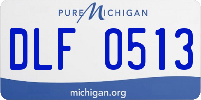 MI license plate DLF0513