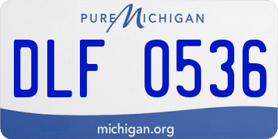 MI license plate DLF0536
