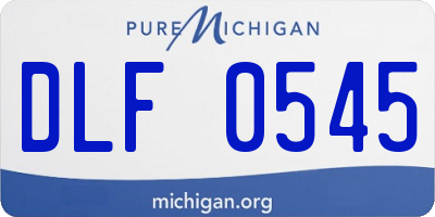 MI license plate DLF0545