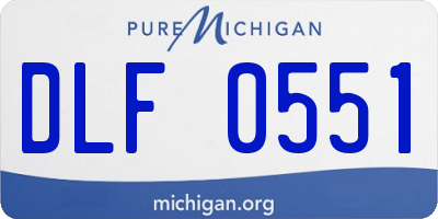MI license plate DLF0551
