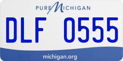 MI license plate DLF0555