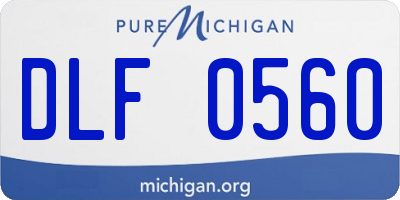 MI license plate DLF0560