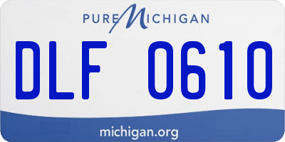 MI license plate DLF0610