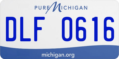 MI license plate DLF0616