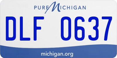 MI license plate DLF0637