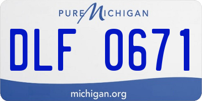 MI license plate DLF0671
