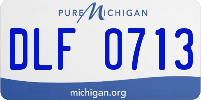 MI license plate DLF0713