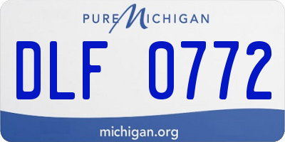 MI license plate DLF0772