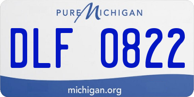 MI license plate DLF0822