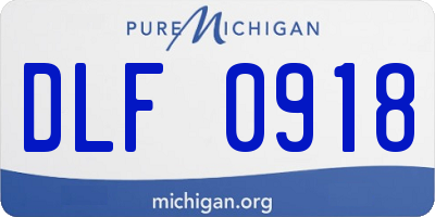 MI license plate DLF0918