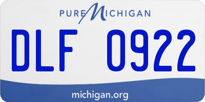 MI license plate DLF0922