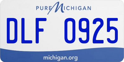 MI license plate DLF0925