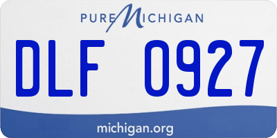 MI license plate DLF0927