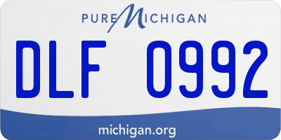 MI license plate DLF0992