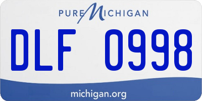 MI license plate DLF0998