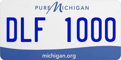 MI license plate DLF1000