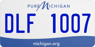 MI license plate DLF1007