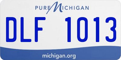 MI license plate DLF1013