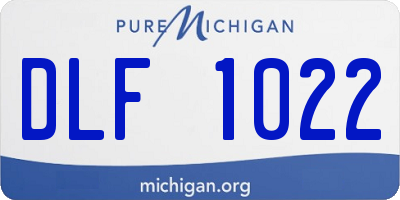 MI license plate DLF1022