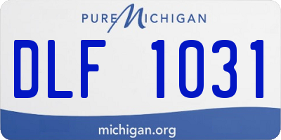 MI license plate DLF1031