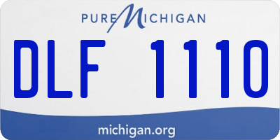 MI license plate DLF1110