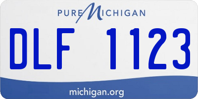 MI license plate DLF1123