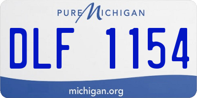 MI license plate DLF1154