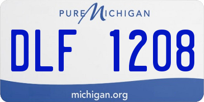 MI license plate DLF1208