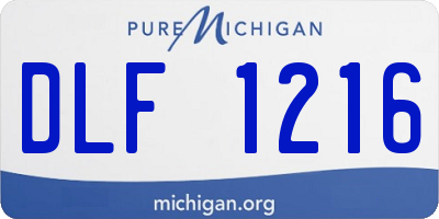 MI license plate DLF1216