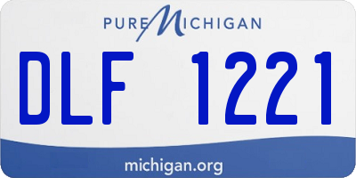 MI license plate DLF1221