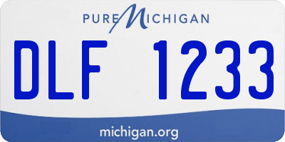MI license plate DLF1233