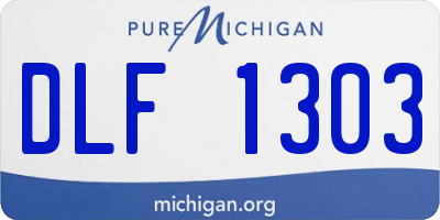 MI license plate DLF1303