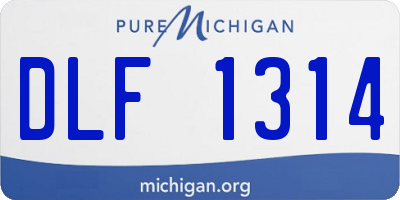 MI license plate DLF1314