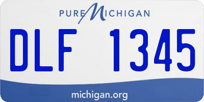 MI license plate DLF1345