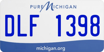 MI license plate DLF1398