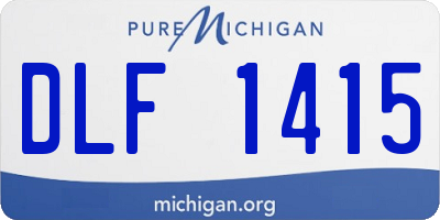 MI license plate DLF1415