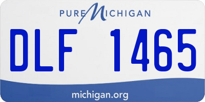 MI license plate DLF1465