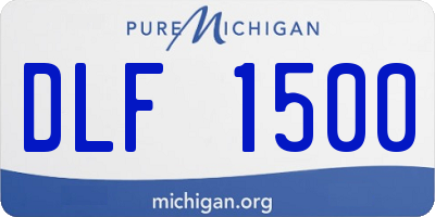 MI license plate DLF1500