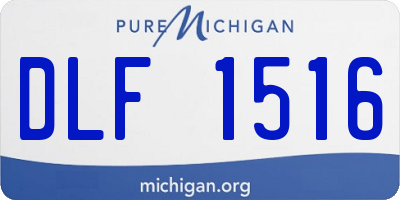 MI license plate DLF1516
